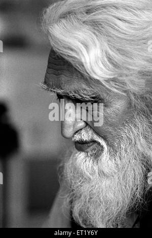 Illustri ritratto di M F Husain India Asia Foto Stock