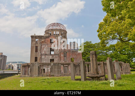 Pace di Hiroshima commemorativo (cupola della bomba atomica o di Genbaku Domu) a Hiroshima, Giappone. Patrimonio mondiale dell UNESCO Foto Stock