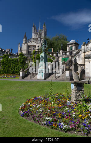 Abbazia di Bath da Parade Gardens Foto Stock