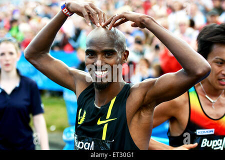 Mo Farah dopo 2013 nordest,s Great North Run Foto Stock