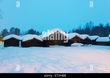 Circolo Polare Artico, Lapponia, Scandinavia, Svezia, Arvidsjaur villaggio Sami Foto Stock