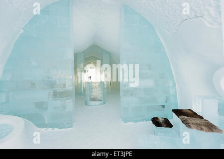 Circolo Polare Artico, Lapponia, Scandinavia, Svezia, Kiruna, hotel di ghiaccio Foto Stock