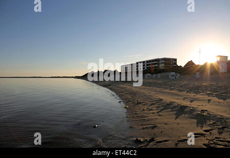Sylt, Germania, che si affaccia sulla spiaggia orientale del comune elenco Foto Stock