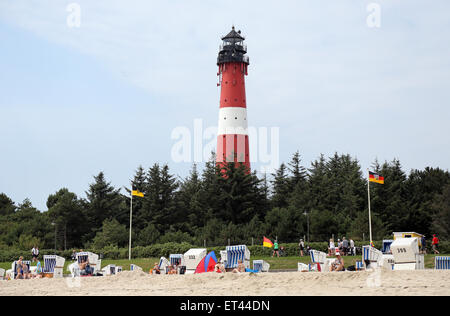 Hornum, Germania, il faro Hoernum a Sylt Foto Stock