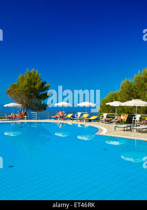 Rocce Bianche Beach l'isola di Cefalonia in Grecia Foto Stock