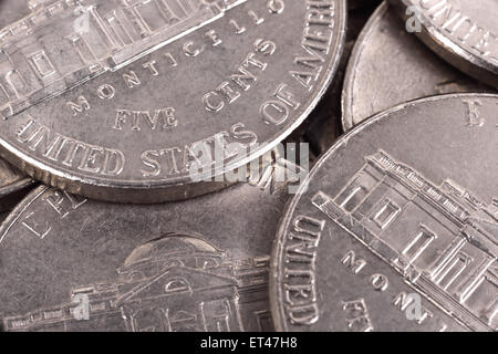 American cinque cent, extra close up Foto Stock