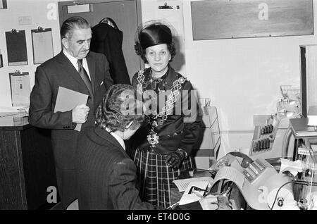 Lancio di Radio BRMB, Birmingham, martedì 19 febbraio 1974. BRMB è il quarto independent commerciale locale stazione radio per iniziare la trasmissione in Gran Bretagna. Foto Stock