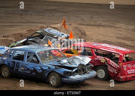 Vetture in Demolition derby, San Diego County Fair, Del Mar, California Foto Stock