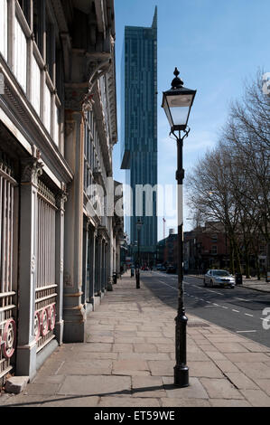 Il Beetham Tower e patrimonio via lampada, Liverpool Road, Manchester, Inghilterra, Regno Unito Foto Stock