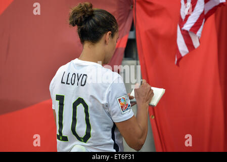 Carli LLOYD dopo la FIFA Coppa del Mondo Donne Canada 2015 Gruppo D match tra Stati Uniti e Australia Foto Stock