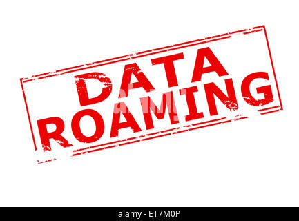 Timbro di gomma con il testo del roaming dei dati all'interno, illustrazione vettoriale Foto Stock