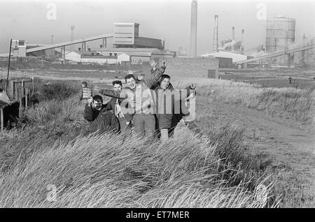 MODs in Redcar, Middlesbrough, 4 ottobre 1985. Foto Stock