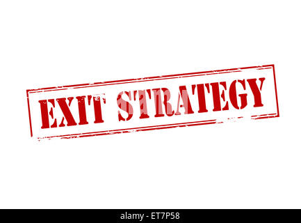 Timbro di gomma con testo exit strategy interno, illustrazione vettoriale Foto Stock
