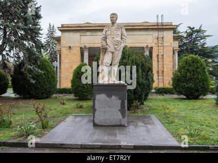 Un monumento di Stalin anteriore inf di Joseph Stalin museo nella città Gori, Georgia Foto Stock