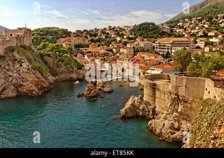 West Bay di Dubrovnik La città vecchia in Croazia Foto Stock