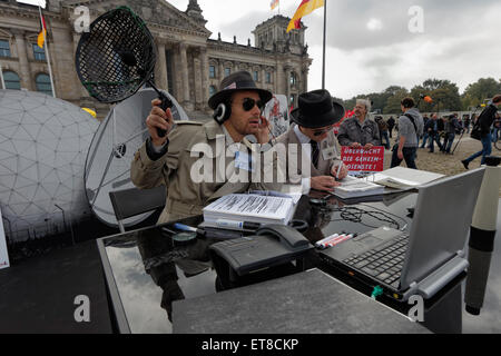 Berlino, Germania, in segno di protesta contro la NSA / BND spionaggio Foto Stock