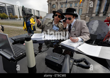 Berlino, Germania, in segno di protesta contro la NSA / BND spionaggio Foto Stock