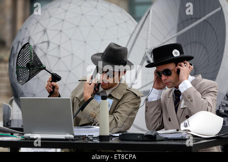 Berlino, Germania, in segno di protesta contro la NSA / BND spionaggio Foto Stock