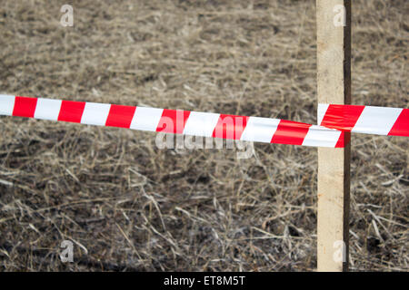 Area di attenzione, nastro di barriera Foto Stock