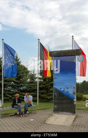 Geisa, Germania, Mauerstueck sul sito memoriale Punto Alfa Foto Stock