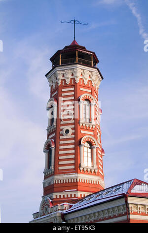 La Russia. Vigili del fuoco nella torre di Volgograd. Foto Stock