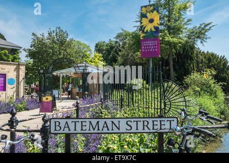 Ingresso alla Cambridge University Botanic Garden, Bateman Street, Cambridge, Inghilterra, Regno Unito Foto Stock