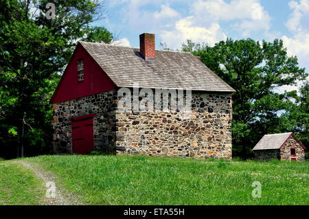 Chadds Ford, Pennsylvania: fienile a Gedeone Gilpin casa nella Brandywine guerra rivoluzionaria Battlefield Foto Stock