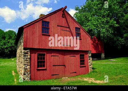 Chadds Ford, Pennsylvania: Fieldstone e fienili in legno a Gedeone Gilpin House di Brandywine Battlefield Foto Stock