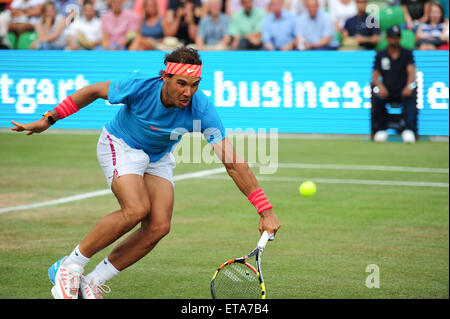 Stuttgart, Germania. 12 Giugno, 2015. Rafael Nadal durante il trimestre finale della Mercedes Cup di Stoccarda. Foto Stock