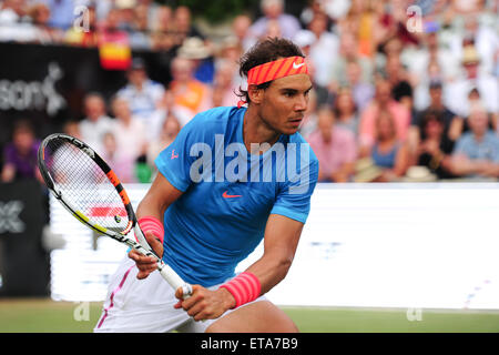 Stuttgart, Germania. 12 Giugno, 2015. Rafael Nadal durante il trimestre finale della Mercedes Cup di Stoccarda. Foto Stock