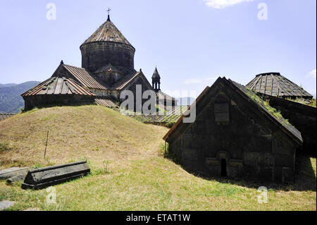 Architettura shot con l antica chiesa ortodossa Haghpat monastero in Armenia Foto Stock