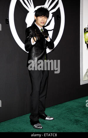 Jay Chou presso il Los Angeles premiere di 'il Hornet verde" tenutasi presso il Grauman's Chinese Theatre di Hollywood. Foto Stock