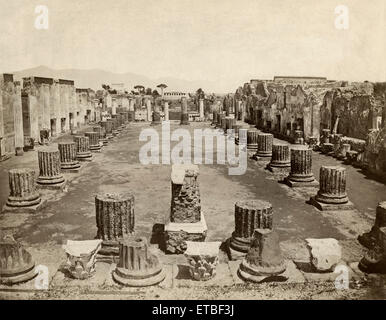 Rovine, Basilica, Pompei, Italia, albume Stampa, circa 1880 Foto Stock