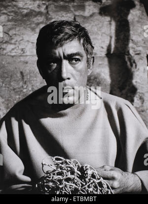 Anthony Quinn, sul set del film "Barabba", 1961 Foto Stock