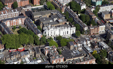 Vista aerea di Islington Municipio su Upper Street, London N1, Regno Unito Foto Stock