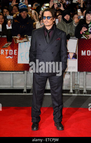 UK premiere di 'Mortdecai" tenutasi presso l'Empire Leicester Square - Arrivi con: Johnny Depp dove: Londra quando: 19 Gen 2015 Credit: Joe/WENN.com Foto Stock