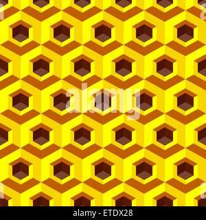 Sfondo a nido d'ape 3d. Mosaico. Illustrazione Vettoriale. Illustrazione Vettoriale