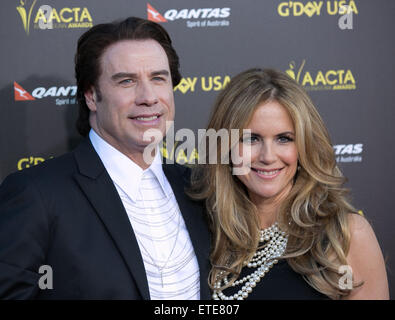 2015 G'Day USA dotate di Gala il AACTA International Awards presentato da Qantas a Hollywood Palladium - Arrivi con: John Travolta e Kelly Preston dove: Los Angeles, California, Stati Uniti quando: 31 Gen 2015 Credit: Brian A/WENN.com Foto Stock