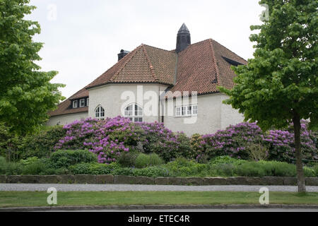 Vecchia casa balneare edificio in centro città il 6 giugno 2015 a Falkenberg (Svezia). Foto Stock