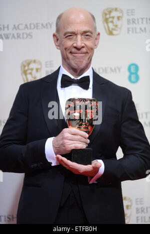 EE British Academy Film Awards (BAFTA) presso la Royal Opera House - sala stampa dotata di: JK Simmons dove: Londra, Regno Unito quando: 08 Feb 2015 Credit: WENN.com Foto Stock