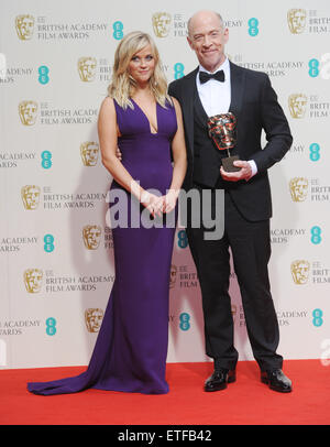 EE British Academy Film Awards (BAFTA) presso la Royal Opera House - sala stampa dotata di: Reese Witherspoon, JK Simmons dove: Londra, Regno Unito quando: 08 Feb 2015 Credit: WENN.com Foto Stock