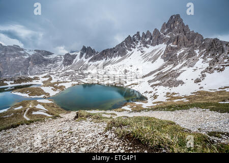 Alpi italia Dolomiti - Tre Cime - Lago dei piani Foto Stock