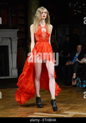 La London Fashion Week - Kristian Aadvenik - passerella dove: Londra, Regno Unito quando: 23 Feb 2015 Credit: Joe Alvarez Foto Stock