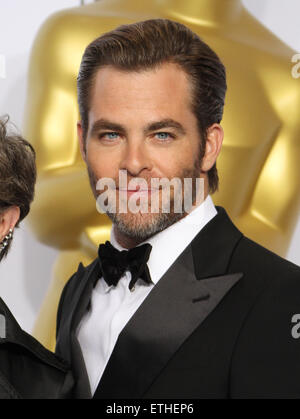 La 87th Oscar annuale tenutasi a Dolby Theatre - Sala stampa dotata di: Chris Pine dove: Los Angeles, California, Stati Uniti quando: 22 Feb 2015 Credit: Adriana M. Barraza/WENN.com Foto Stock