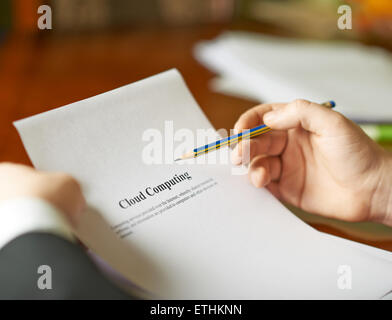 Il cloud computing composizione definizione Foto Stock