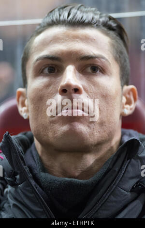 Cristiano Ronaldo del Real Madrid durante la Copa del Rey Round di 16 tra il Club Atletico de Madrid e il Real Madrid al Vicente Calderon Stadium con: Cristiano Ronaldo dove: Madrid, Spagna Quando: 07 Gen 2015 Credit: Oscar Gonzalez/WENN.com Foto Stock