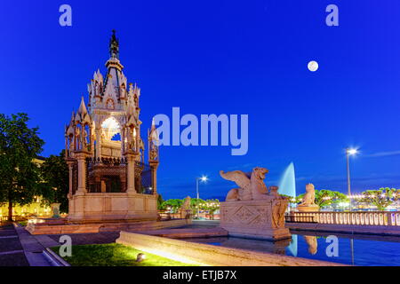 Brunswick monumento di notte a Ginevra, Svizzera, HDR Foto Stock