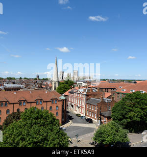 Vista di York dall'alto la torre di Clifford Foto Stock