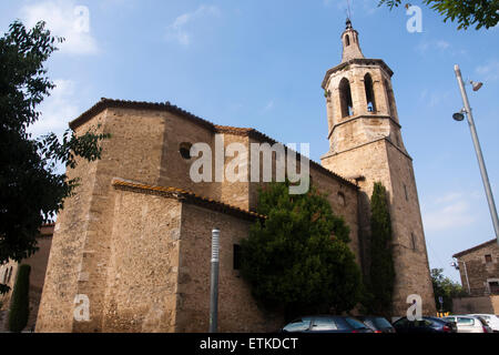 Sant Pere chiesa. Cornellà de Terri. Foto Stock