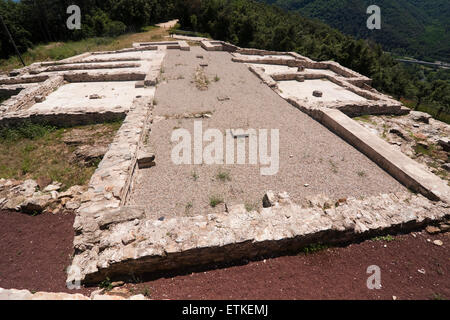 Castellum Fractum. IV secolo. Controllo fortificazione romana e la difesa della Via Augusta. Sant Julia de Ramis. Foto Stock